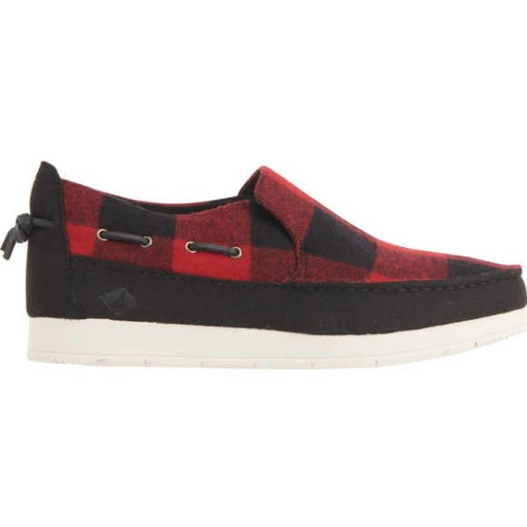 Sperry Top Sider Mens size 9.5 Slip On Shoes Moc Sider Red Plaid Wool New in Box main image 4